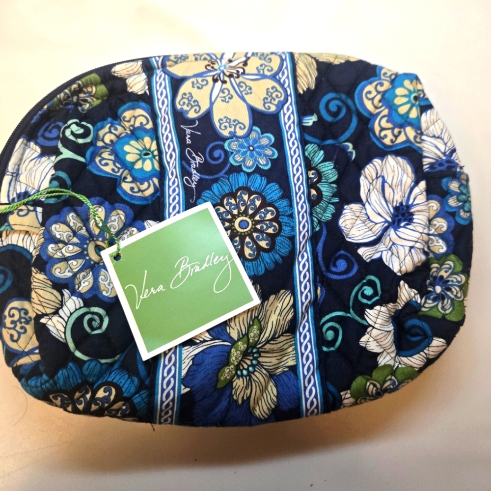 NWT Vera Bradley Mod Blue Large Cosmetic Case